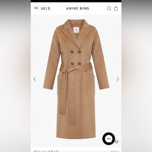 NWT Anine Bing Dylan Coat in Camel